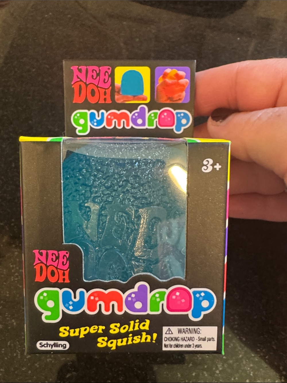 NIB 100% Auth NeeDoh Gumdrop Super Solid Squish - Blue